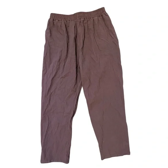 Brown Cotton Embroidered Pants - Picture 2 of 6